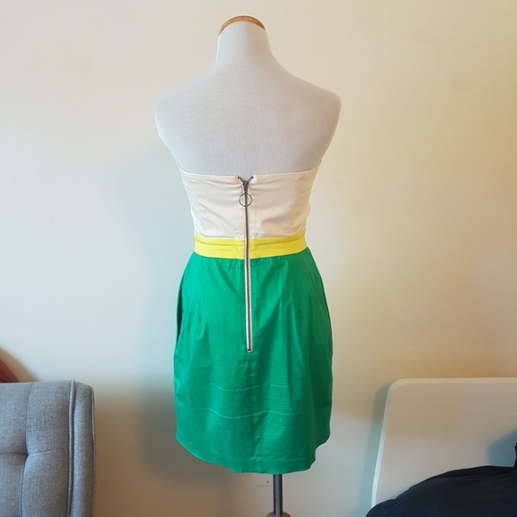 French Connection Colourblock Strapless Dress with Pockets! - Size 6 - Picture 3 of 11
